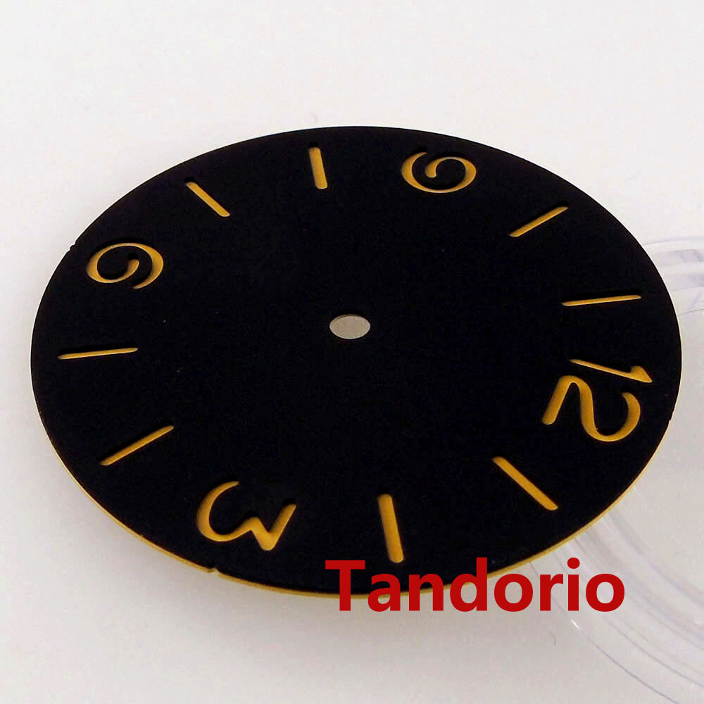 47mm Black PVD Watch Case Glass Back Fit ETA 6497 6498 Hand Winding Movement