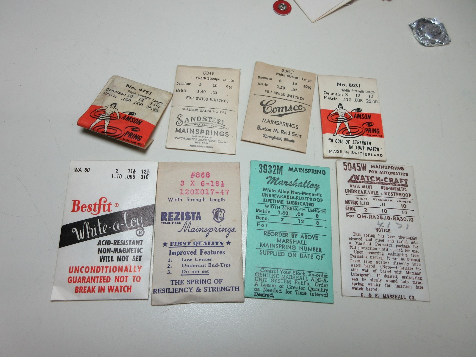 VINTAGE LOT OF 75 WATCH MAIN SPRINGS WATCHMAKER REPLACEMENT PARTS # 2