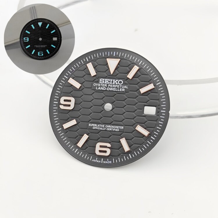 31mm/28.5mm Watch Dial Ice Blue Lume for NH35 NH36 Movement Watch Accessories