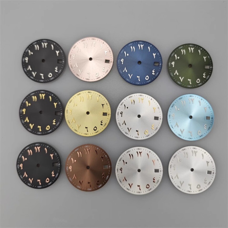 28.5mm NH35 Dial Arabic Numerals Dial No Luminous Suitable for NH35/36 Movement