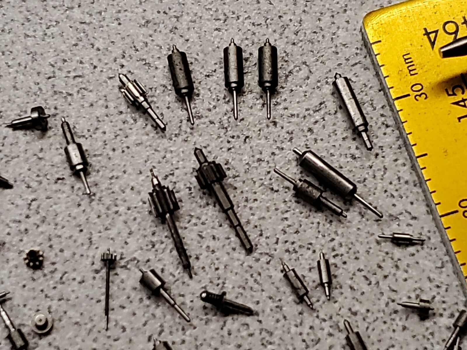 Lot Of 106 Pocket Watch Mixed Parts-Arbors, Pinions, Unfinished Staffs? etc