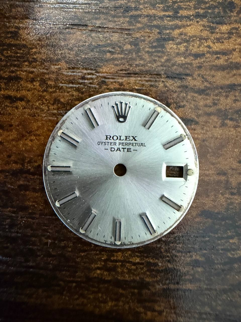 ROLEX LADIES OYSTER PERPETUAL DATE 6517 6516 6519 SILVER STICK DIAL USED COND