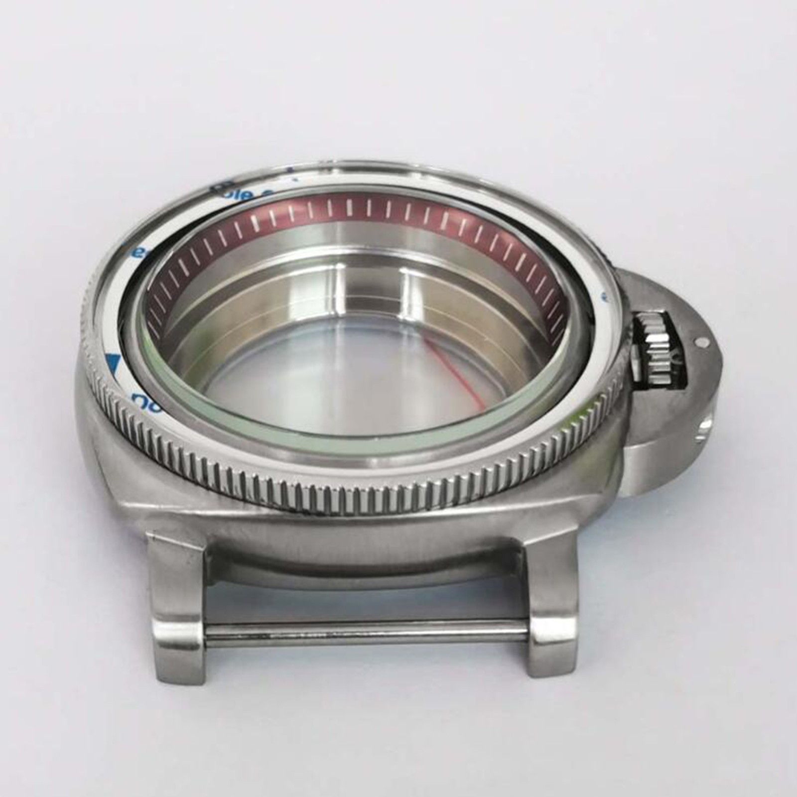 42MM 316L Stainless Watch Case Bezel Red Inner Ring for NH35/NH36/4R/7S Movement