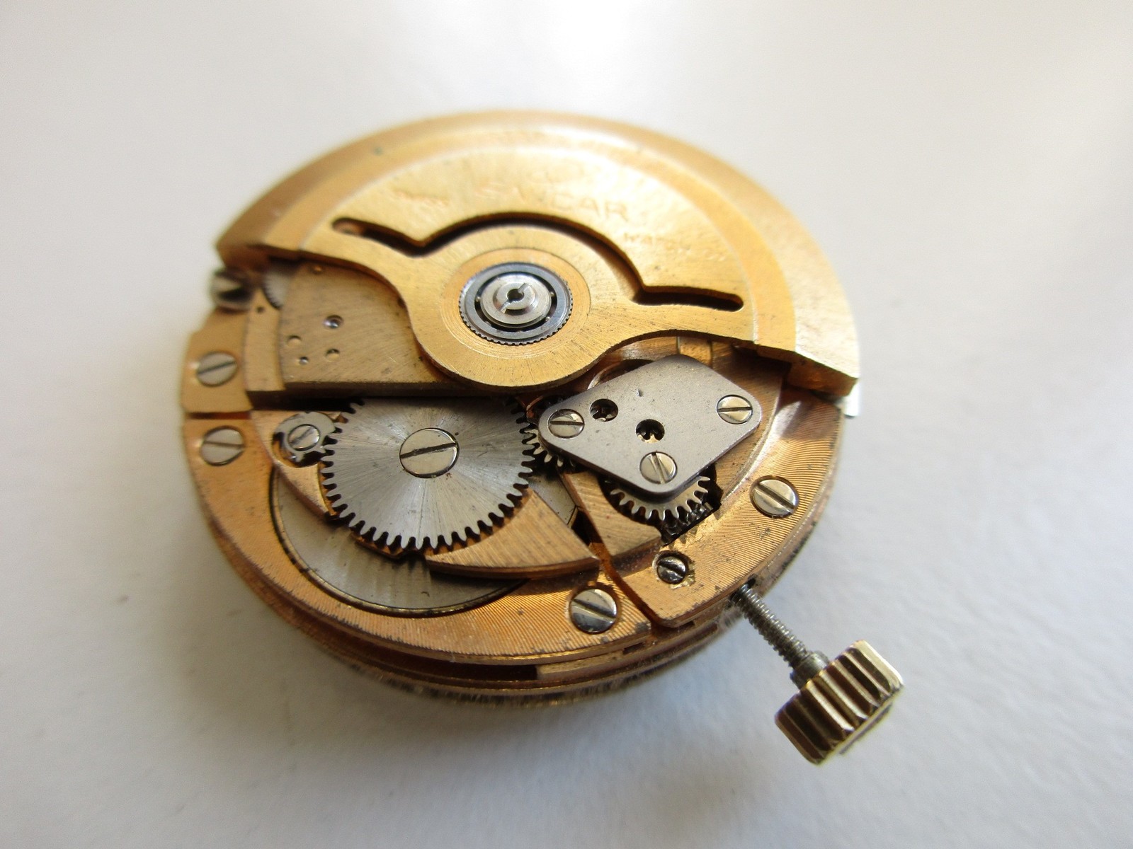 Enicar Sherpa AR cal. 1145 Swiss automatic watch movement dial & hands – running