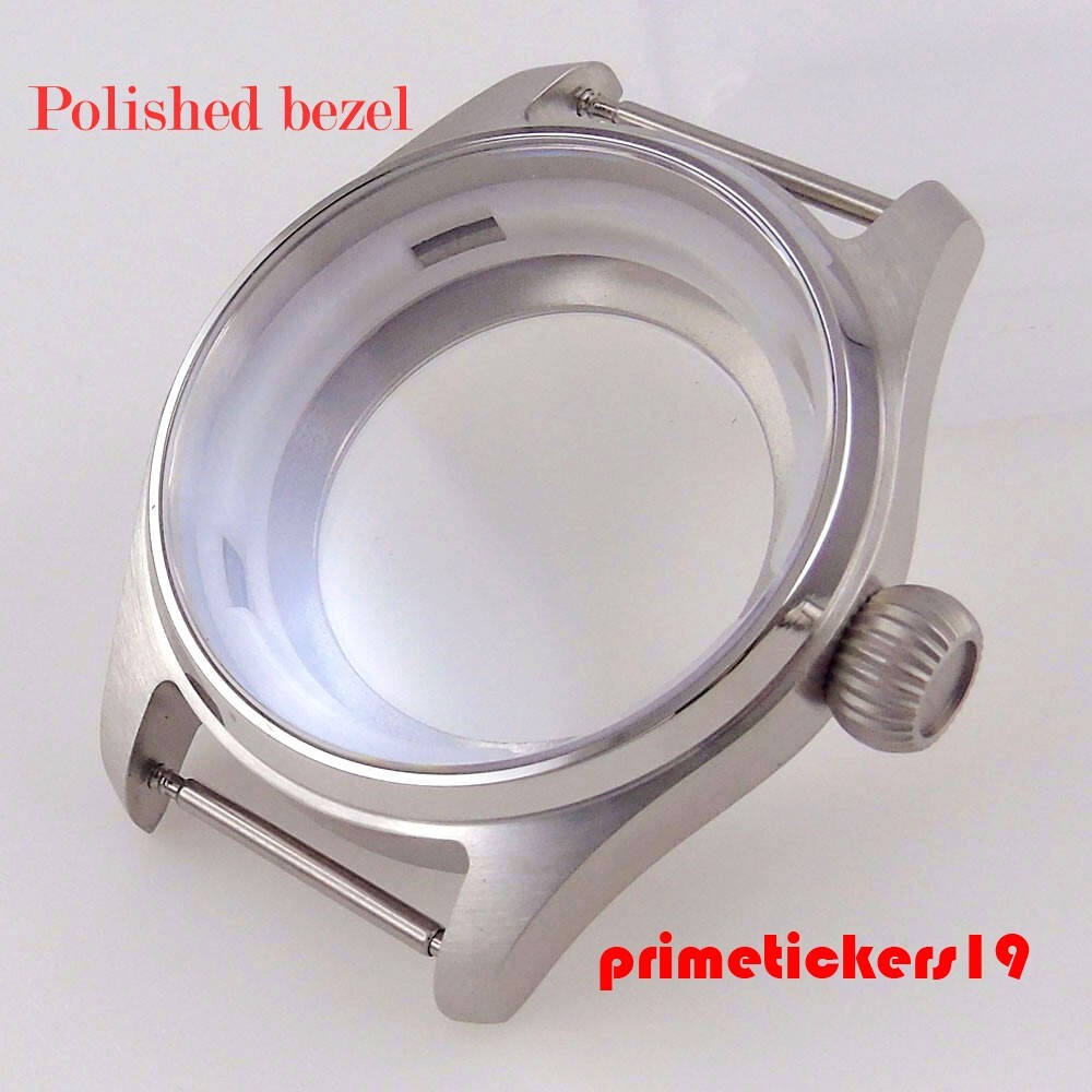39mm/36mm Pilot Steel Watch Case Band Exhibition Back Fit NH35 ETA2824 PT5000