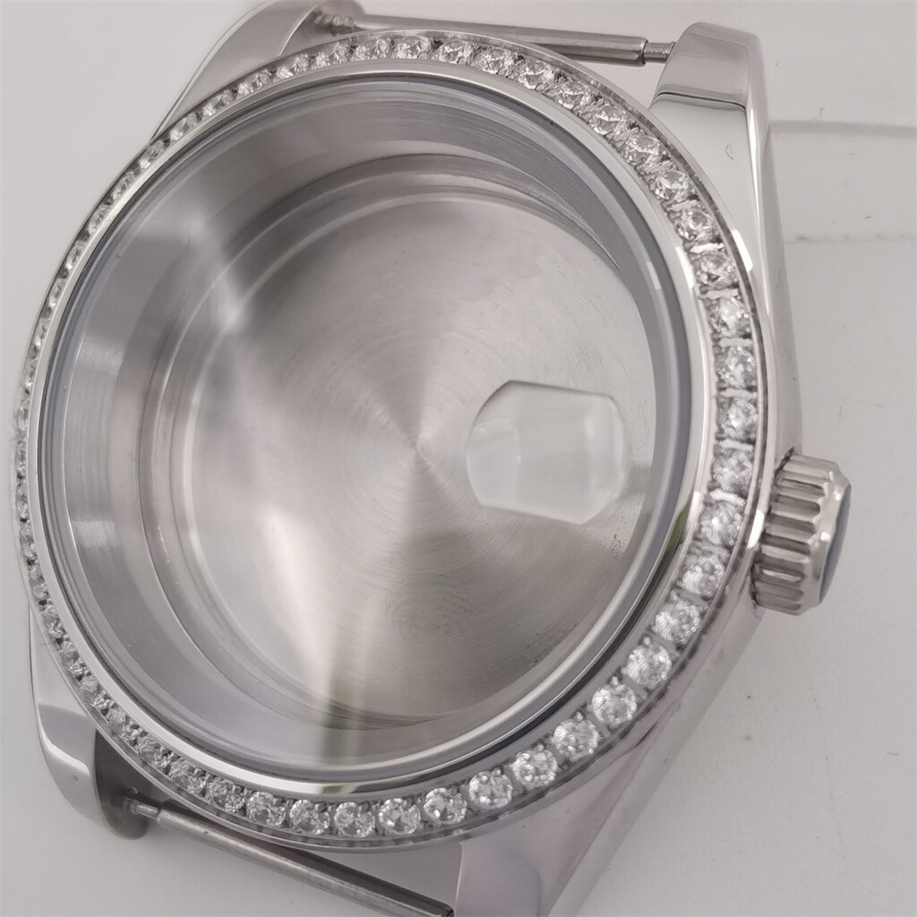 39mm36mm Diamond bezel watch case fit NH35 NH36 ETA2824/2836 DG2813 Miyota 8215