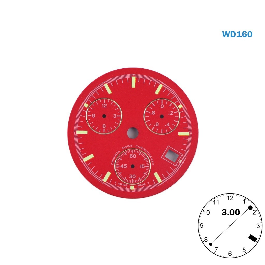 Swiss-Made Red Dial Suitable for Eta 251.264 or 251.262 ,Size 29.50mm #WD160#.