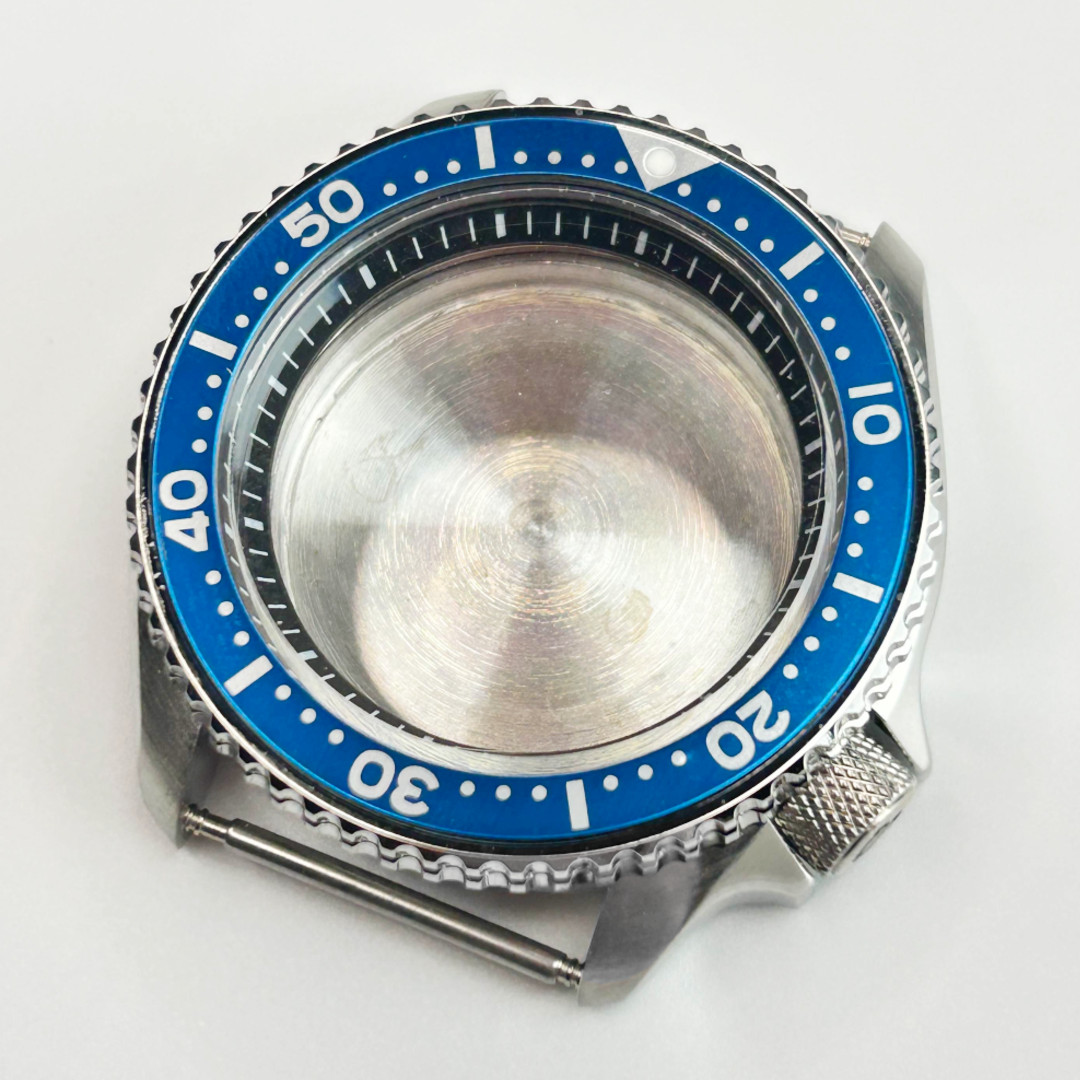 42mm Sapphire Glass Watch Case 3.8 Crown Fit NH35A NH36A Mod SKX007 Blue Insert