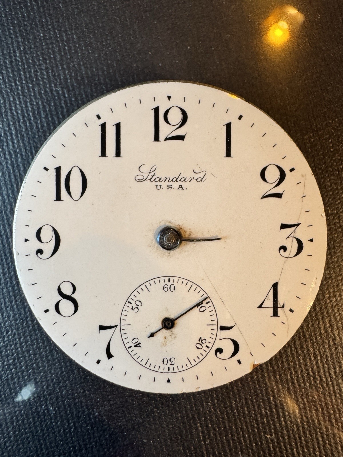 VINTAGE 18S N.Y. STANDARD POCKET WATCH MOVEMENT, NOT RUNNING, Parts?