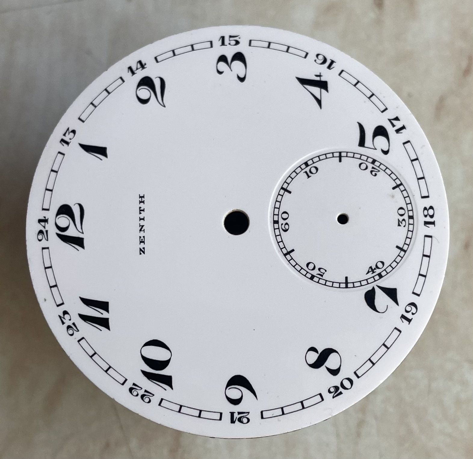 Original Swiss Antique Porcelain Dial for Pocket Watch Zenith Watch-face 44mm