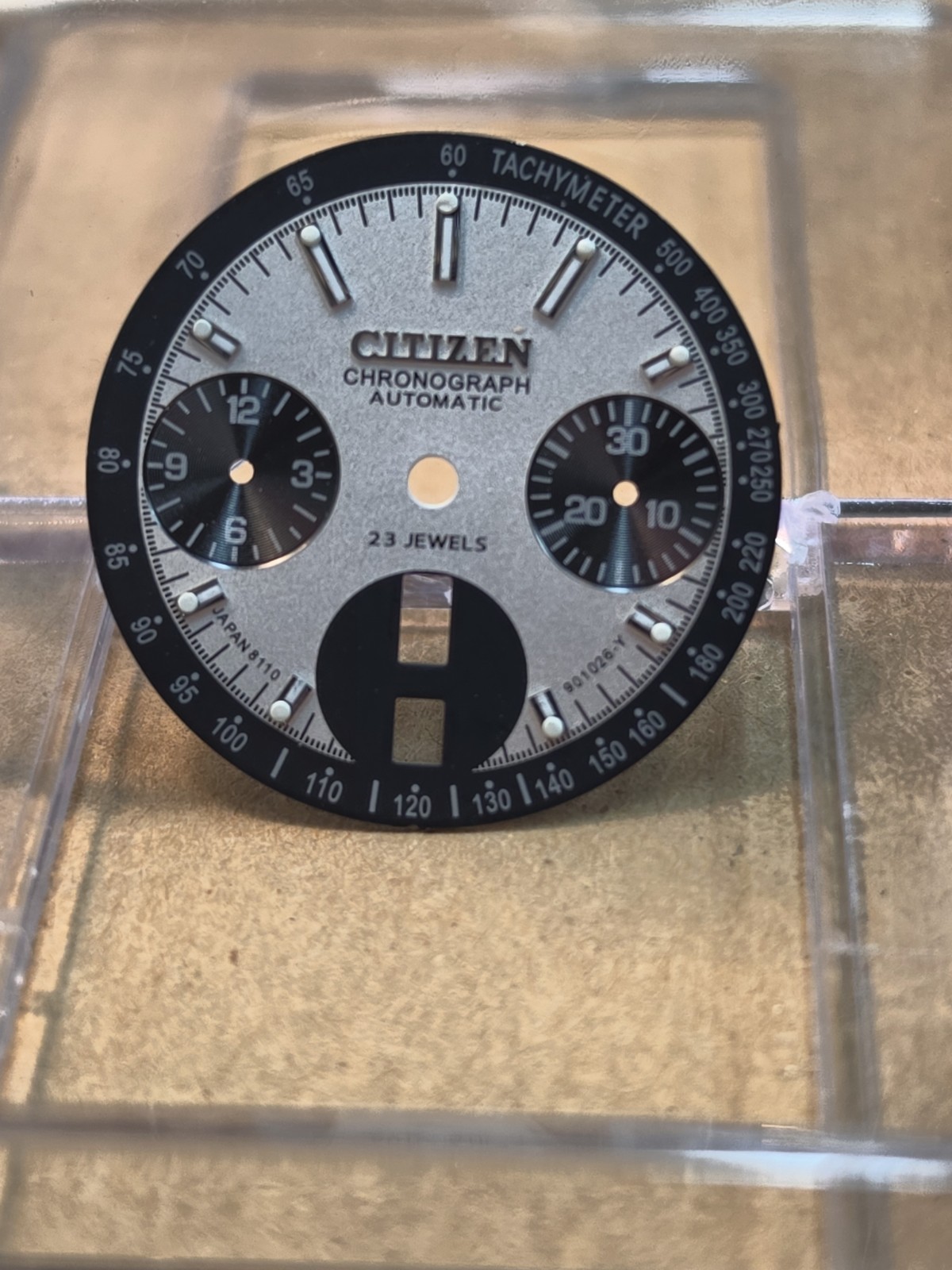 NOS? Citizen 8110A Automatic Flyback Chrono Bullhead 23j Black/Silver Panda Dial