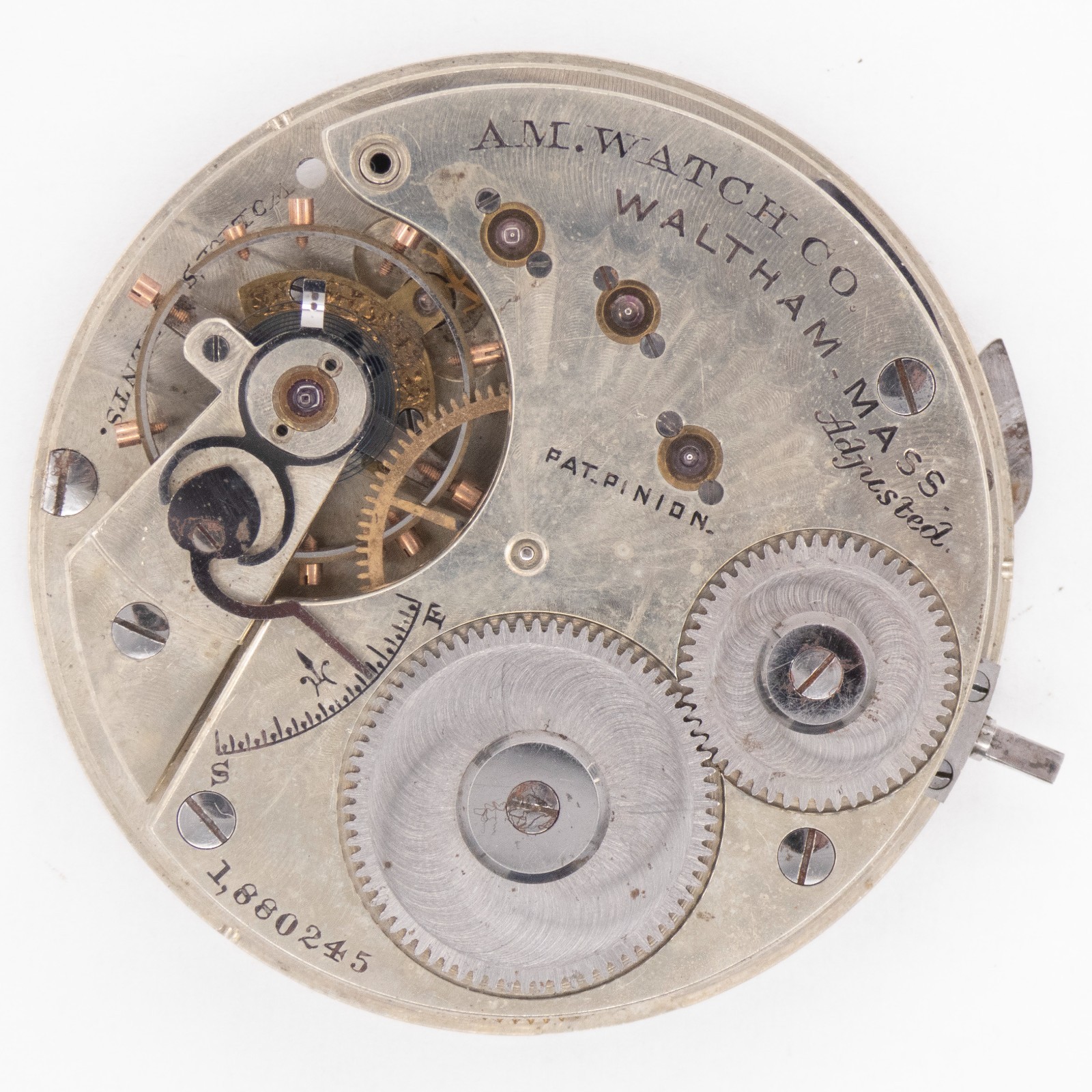 Waltham Grade Am. Watch Co. 16-Size 16-Jewel Antique Pocket Watch Movement
