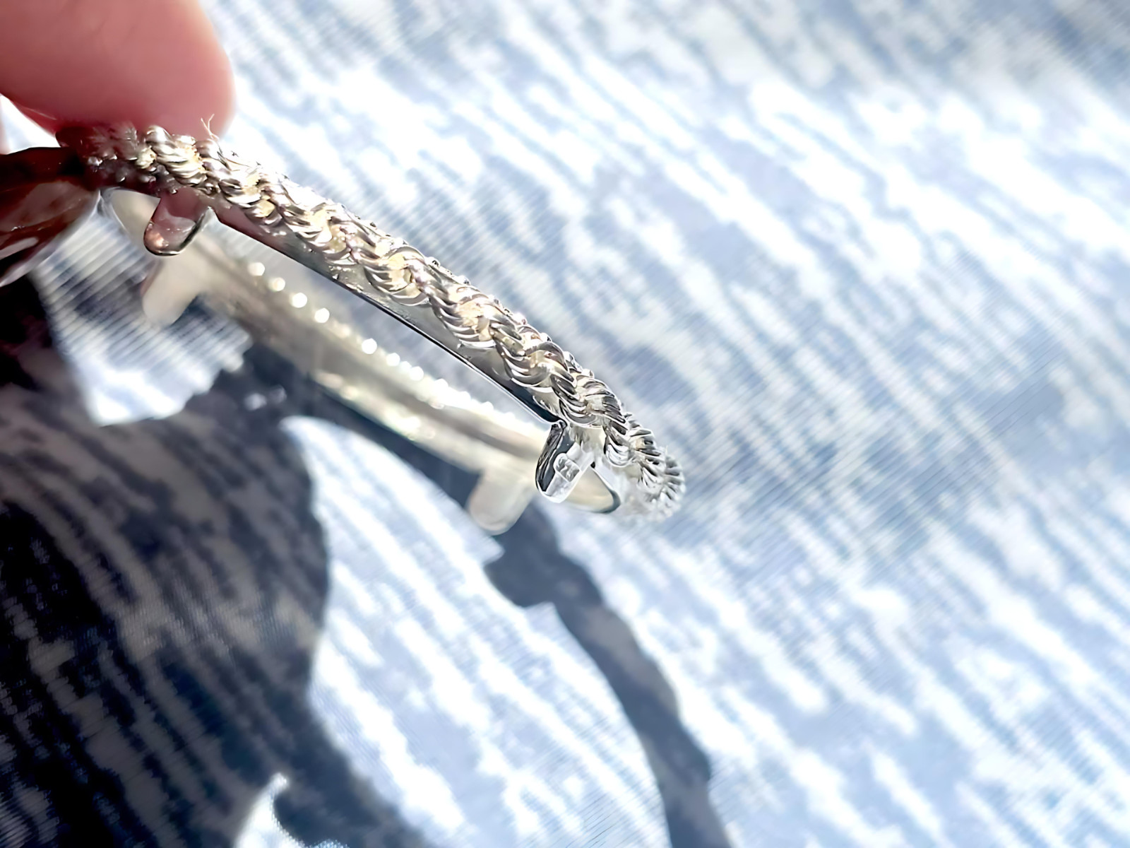 925 Sterling Silver Prong Back Illusion Rope Bezel for 26mm Susan B Anthony