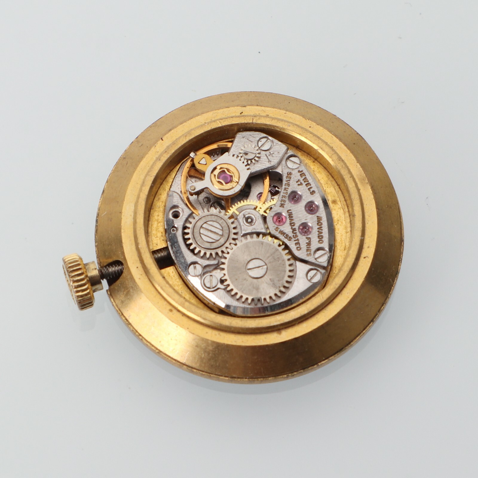 Rare Movado Zenith Tiger Eye Dial Mechanical Winding Movement w/ Original Crown