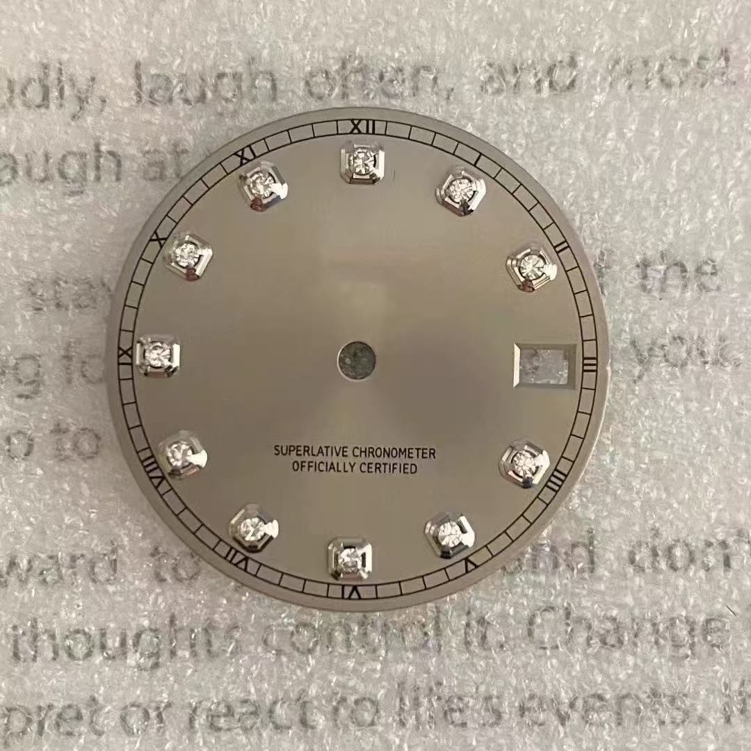 28.5mm Sun Pattern Diamond Surface Watch Dial No Luminous for Nh35/nh36 Movement