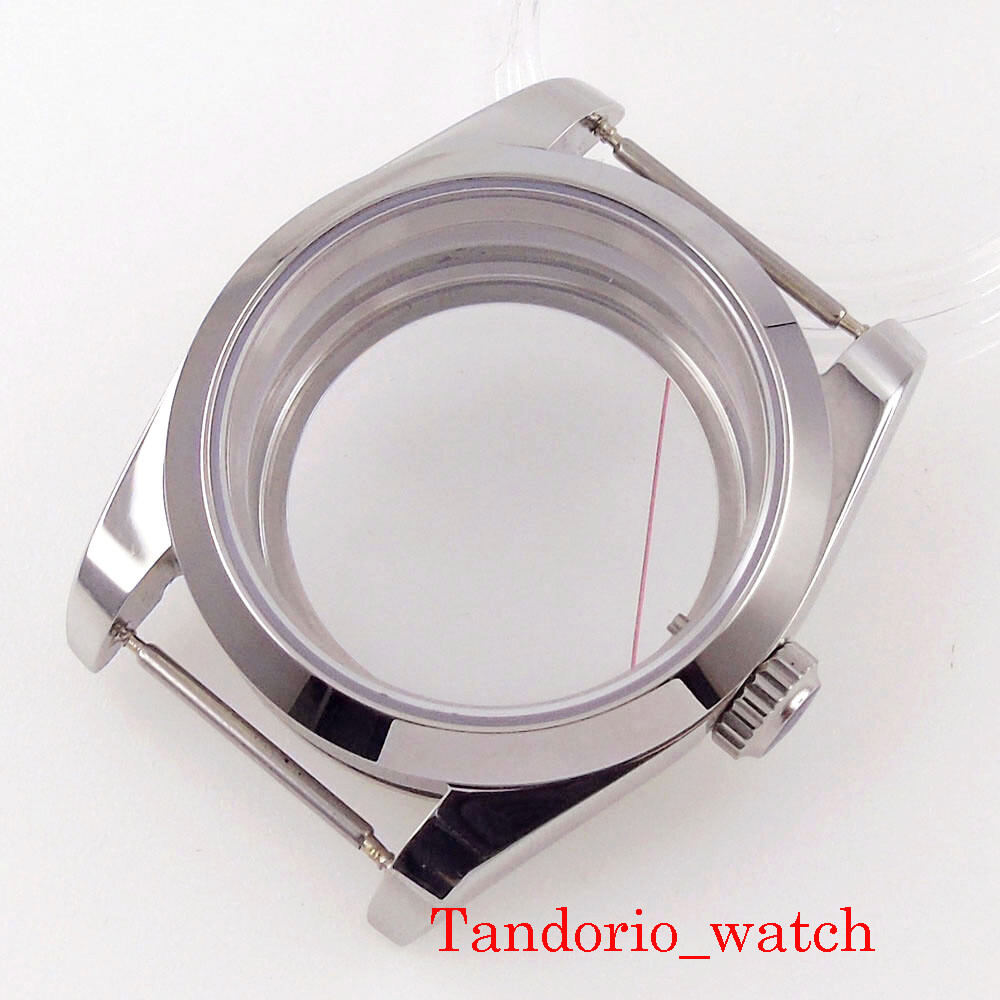 Polished Bezel 36mm/39mm Watch Case For NH35A NH36A Sapphire Crystal Glass Back
