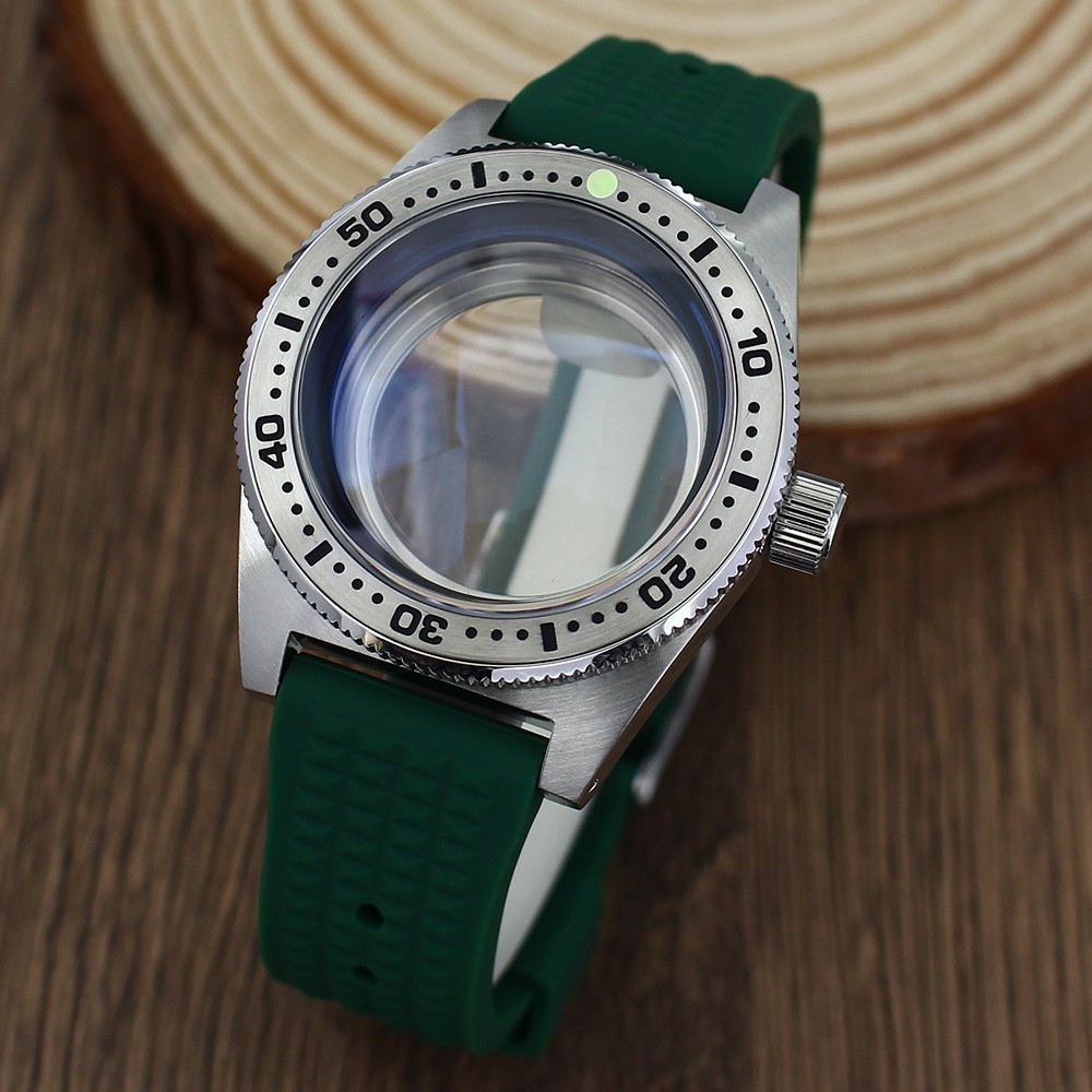Sapphire Modify 62MAS Mod 40mm Watch Case+Rubber Strap For Seiko NH35 34 NH36 38