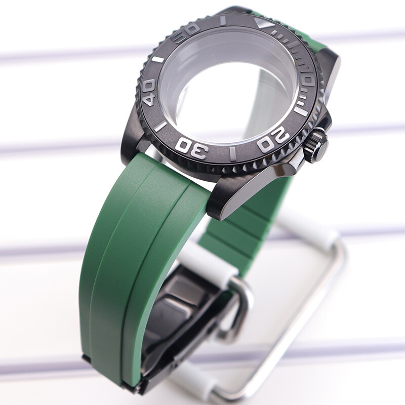 40mm Raised Markings Watch Case+Strap For Seiko Nh35NH36 Eta2824 Direction Bezel
