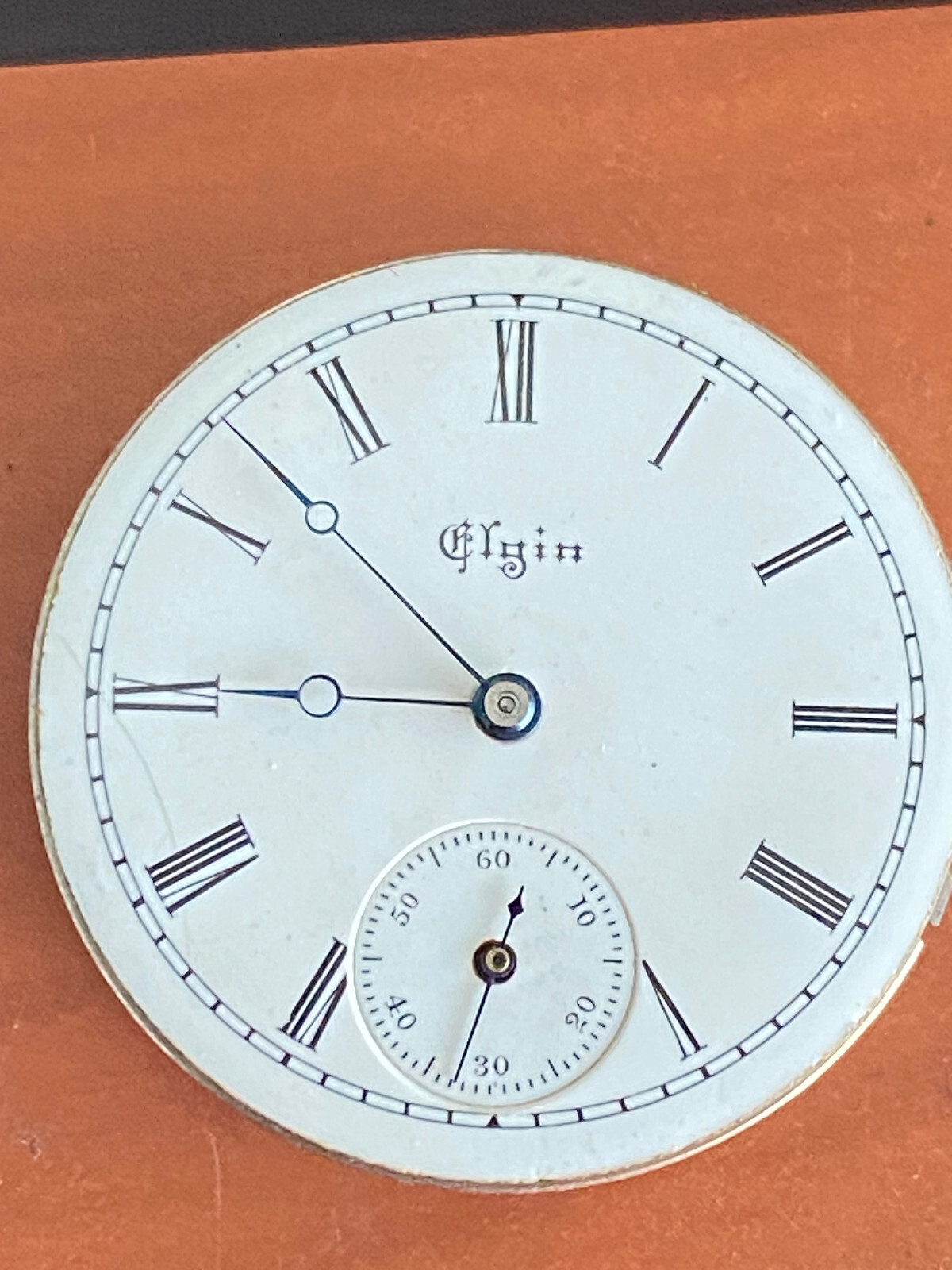 VINTAGE 0 SIZE ELGIN POCKET WATCH MOVEMENT, GR. 111, KEEPING TIME, YEAR 1894