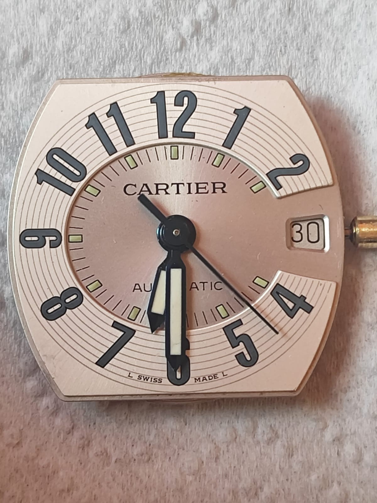 Cartier Roadster 18K Automatic Cal 2892A2 Part Movement With Dial & 18K Crown W