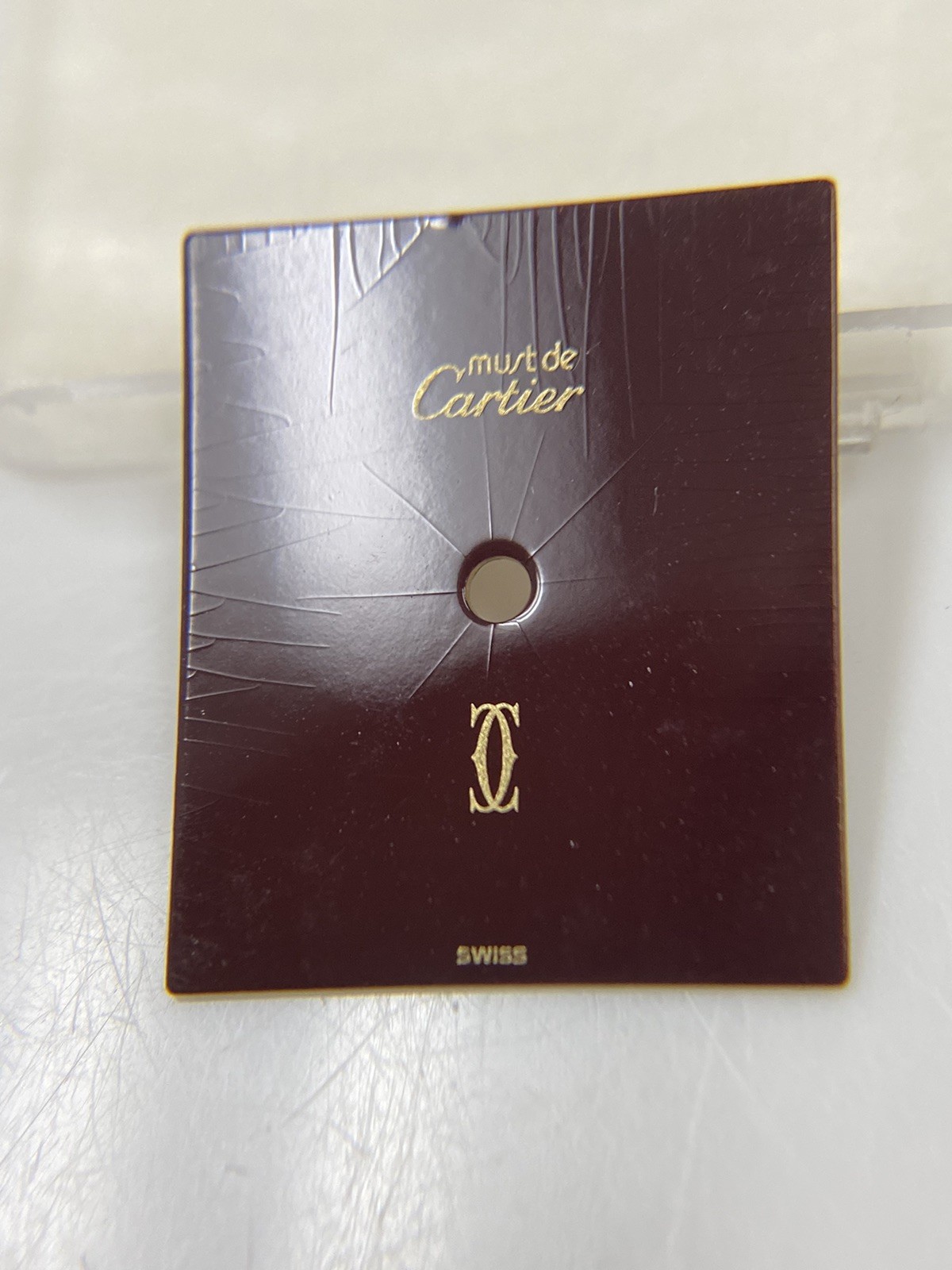 Original Cartier Must de Cartier Tank Vermeil GM/LM Burgundy Dial