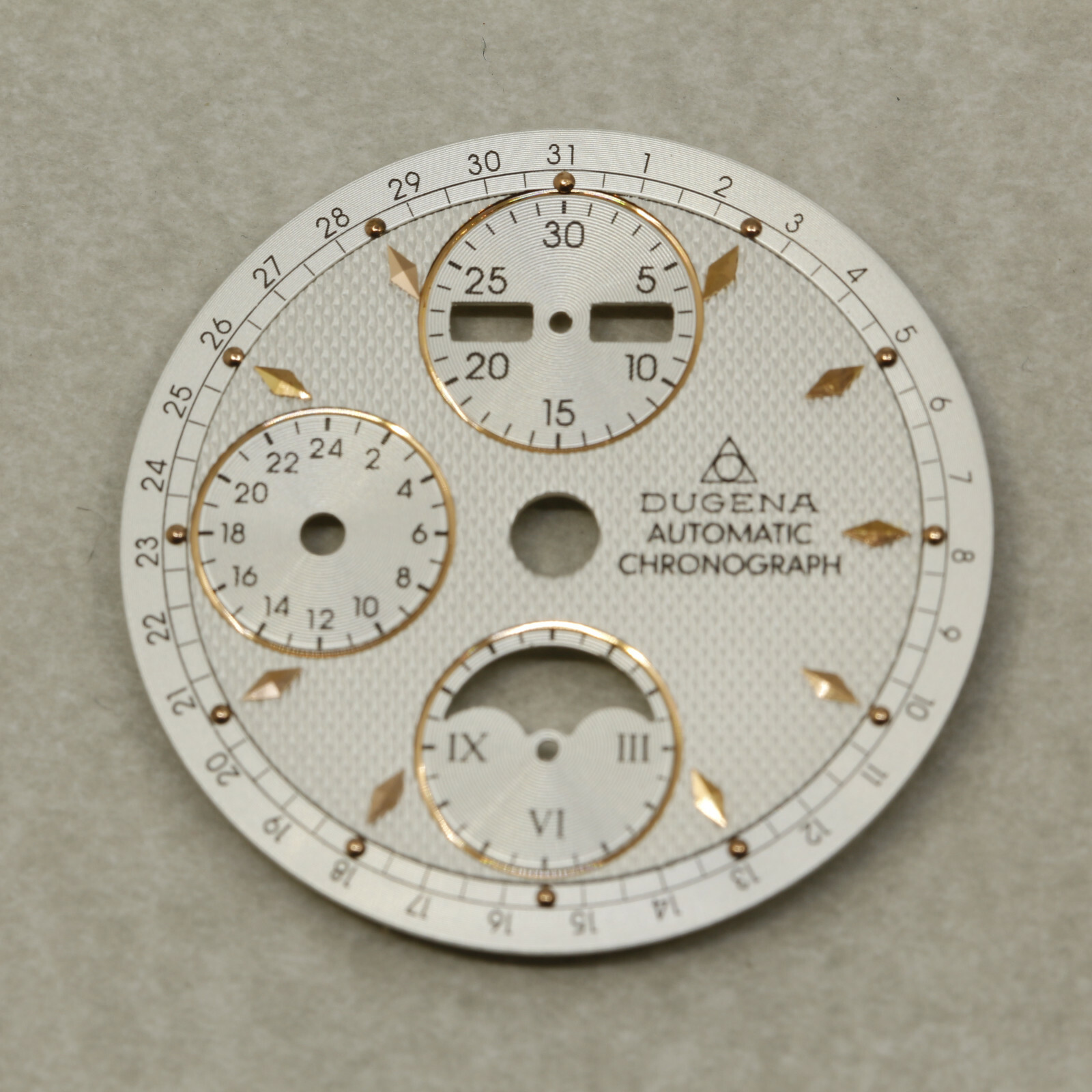 Wach Dial for Eta Valjoux 7751 Automatic Chronograph MOONPHASE, Ø30.8 mmDugena