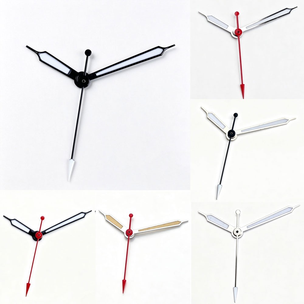 Silver Red Watch Hand Needles Green Lume fit NH35 PT5000 Miyota 8215 Movement