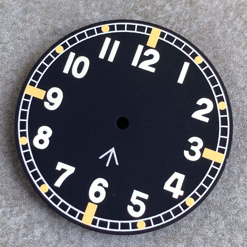 Sterile 33.5mm BlackDial Arabic Number Fit for NH35 PT5000 8215 Pilot Watch Part