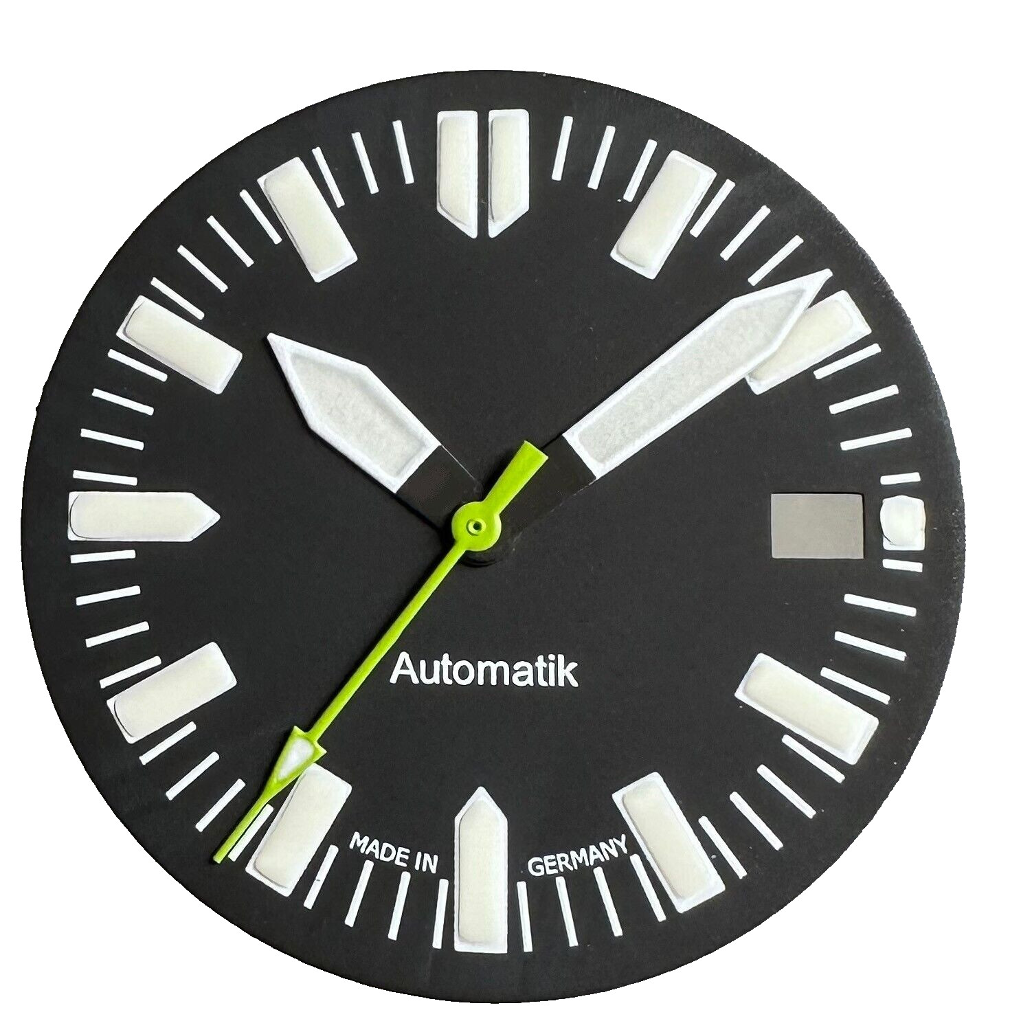 DIAL + HANDS SET ETA 2824-2 Ø 29mm BLACK GREEN DIVER AUTOMATIC BGW9 LUME GERMANY