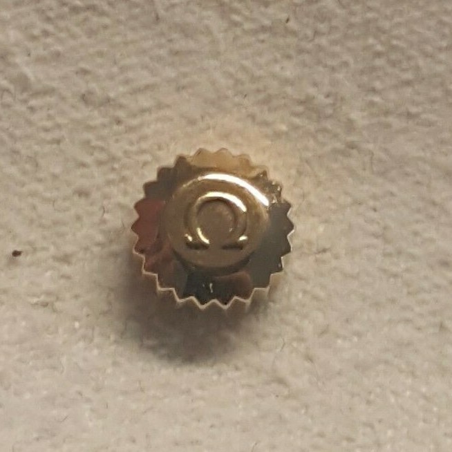 Omega Water Resistant Gold Plated Crown Part Number 42055