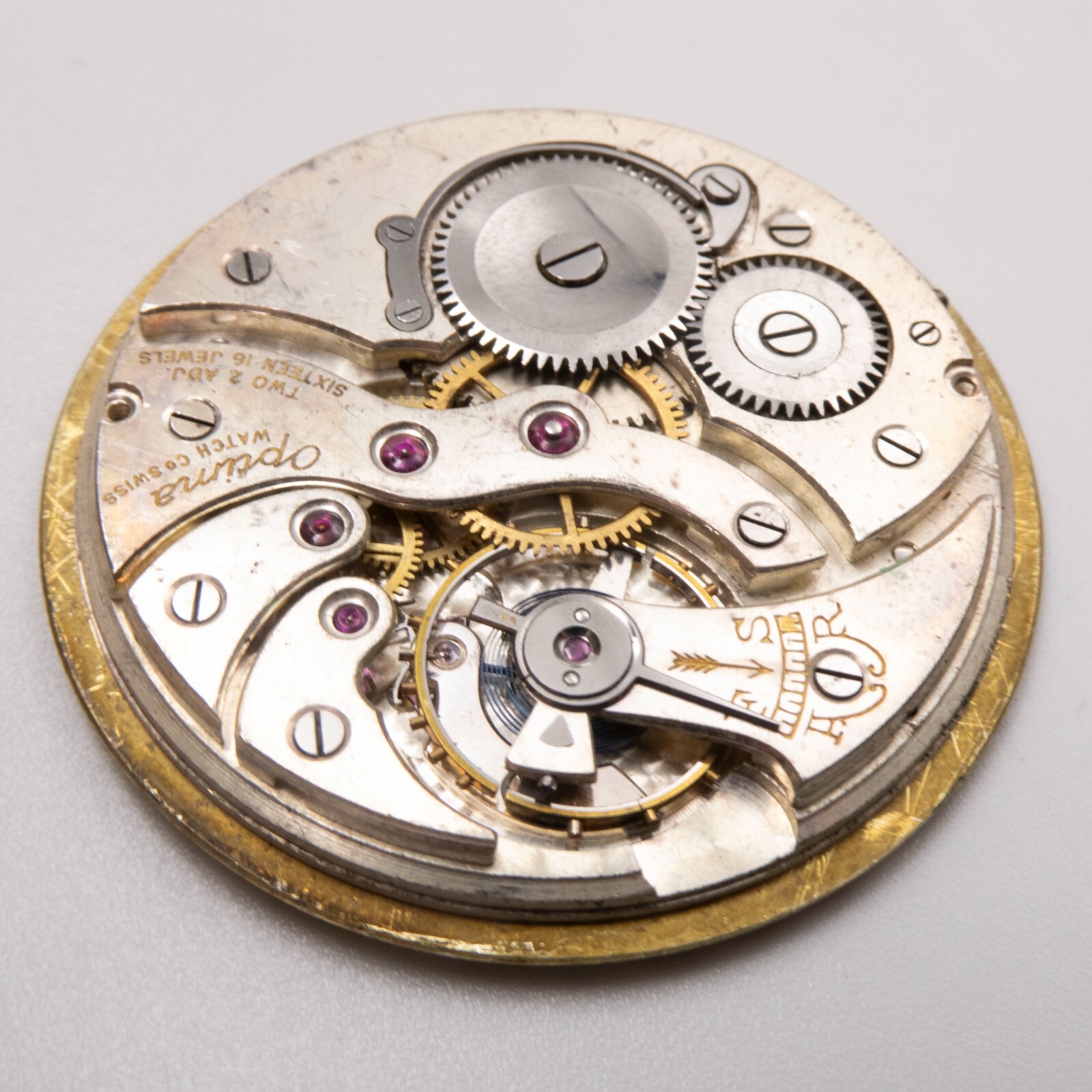Optima 38.9 x 5.4 mm 16-Jewel 2-Adjustment Antique Pocket Watch Movement