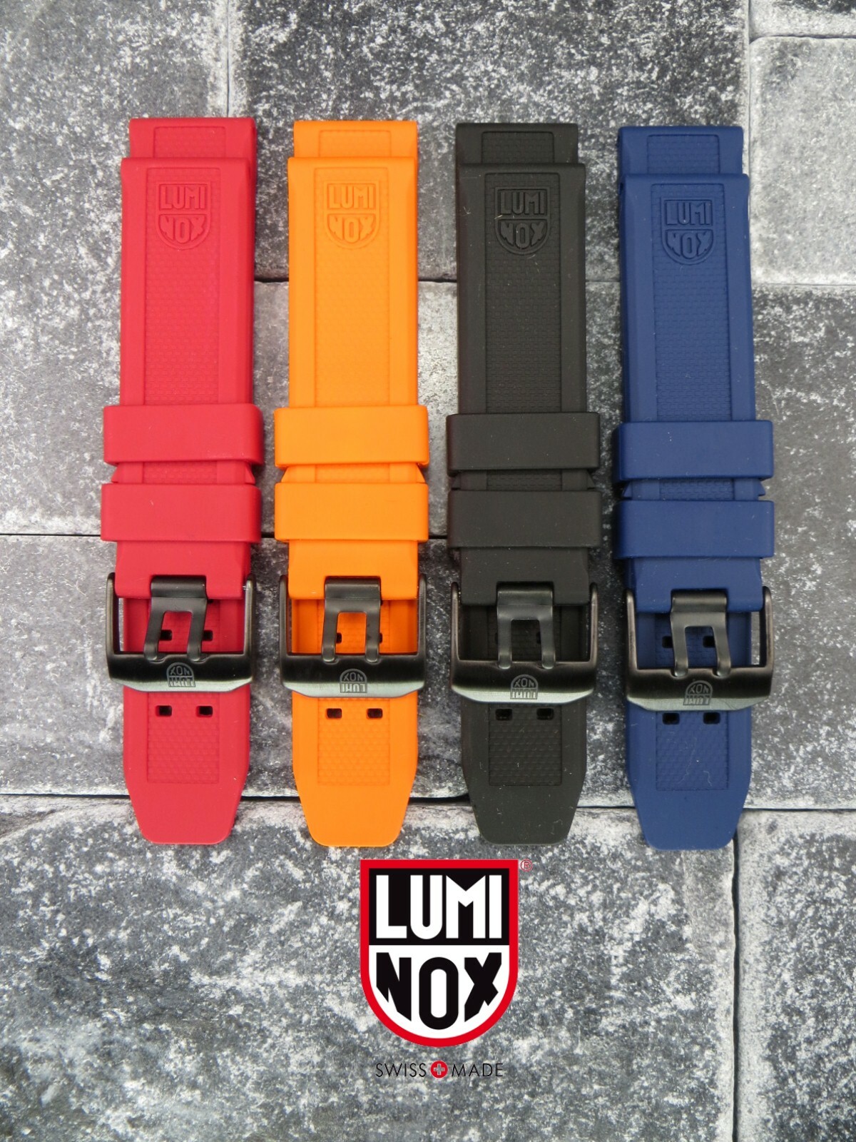 LUMINOX 23mm Rubber Strap A EVO Diver Watch Band 3050 3950 Colormark Blue PVD