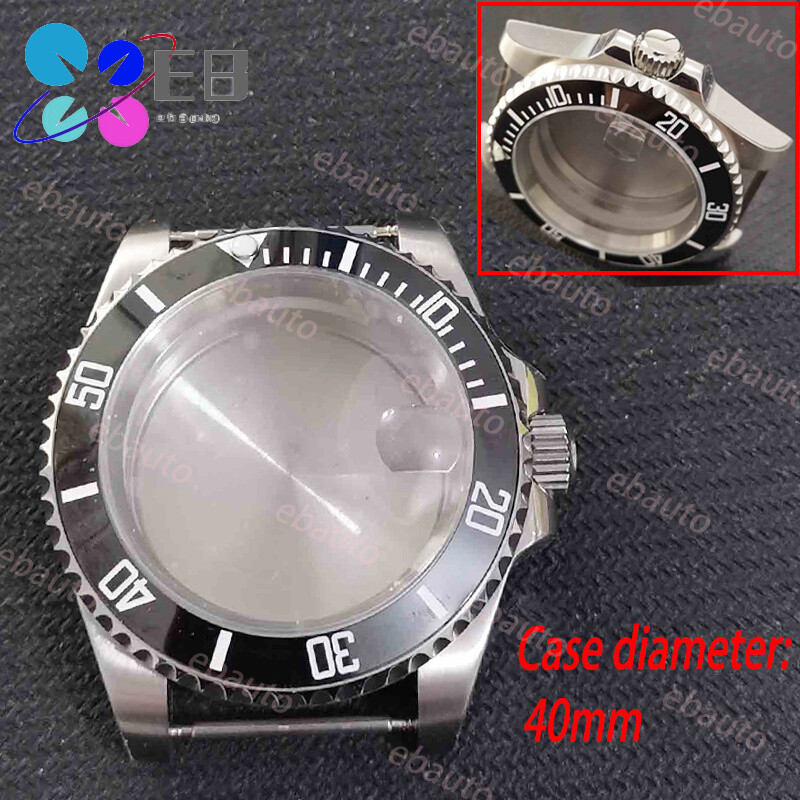 40mm Black Ceramic Bezel Watch Case For NH35 NH36 4R35 4R15 4R36 SKX007 Movement