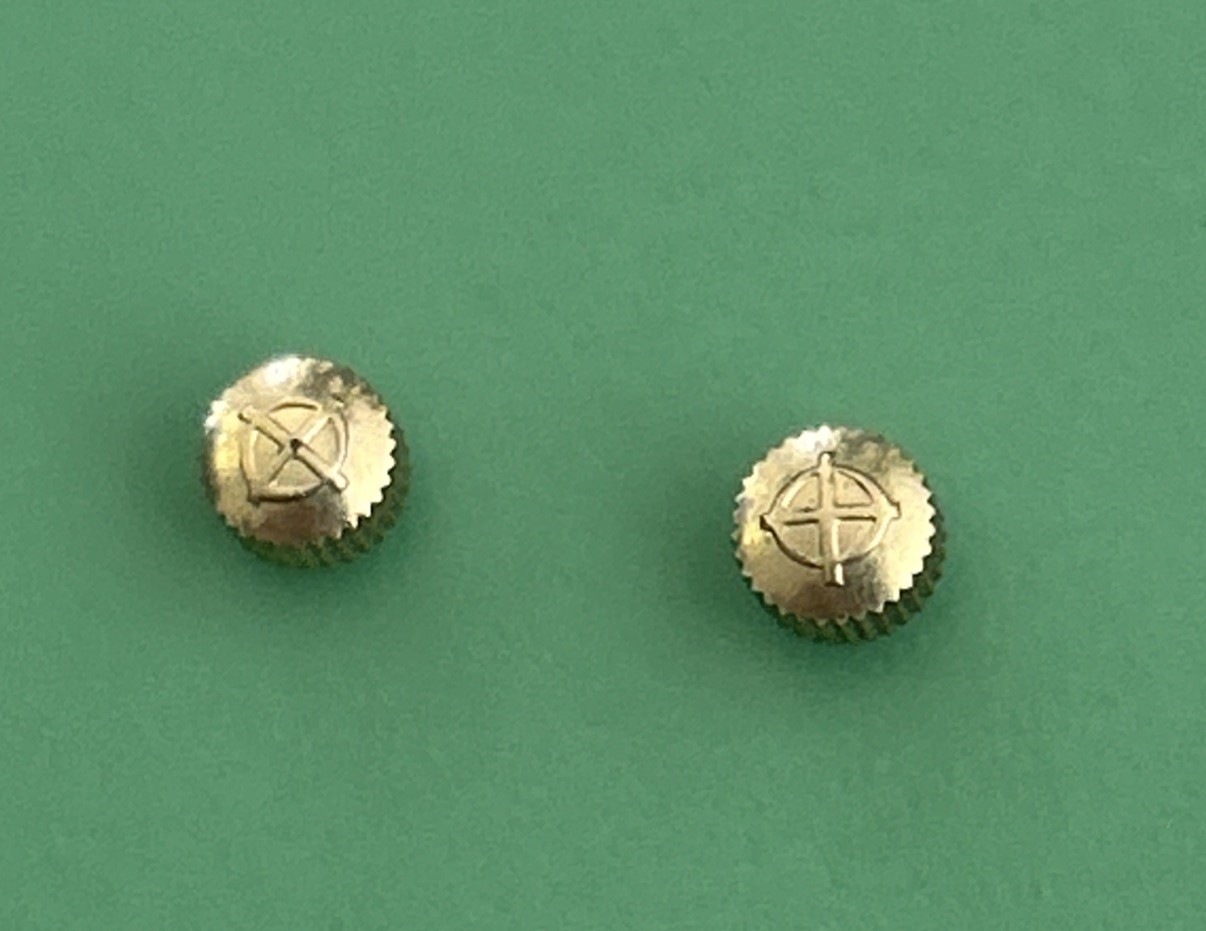 Zodiac Watch Crowns – Gold Toned – 3.99mm dia. – 3.36 mm thick – Exc. Cond.