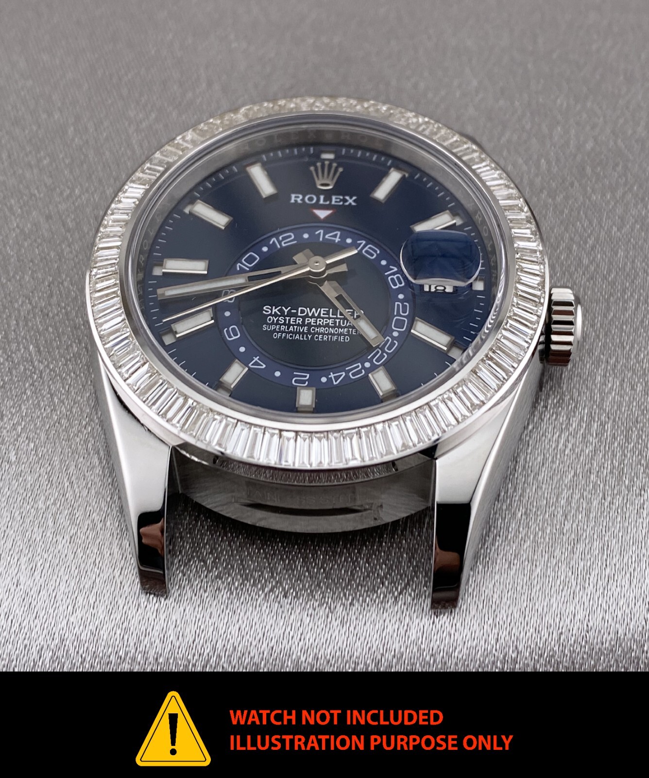 Rolex 3.50CTS.SkyDweller Custom LAB DiamondsBezel 18kWhiteGold REF.326939/326934