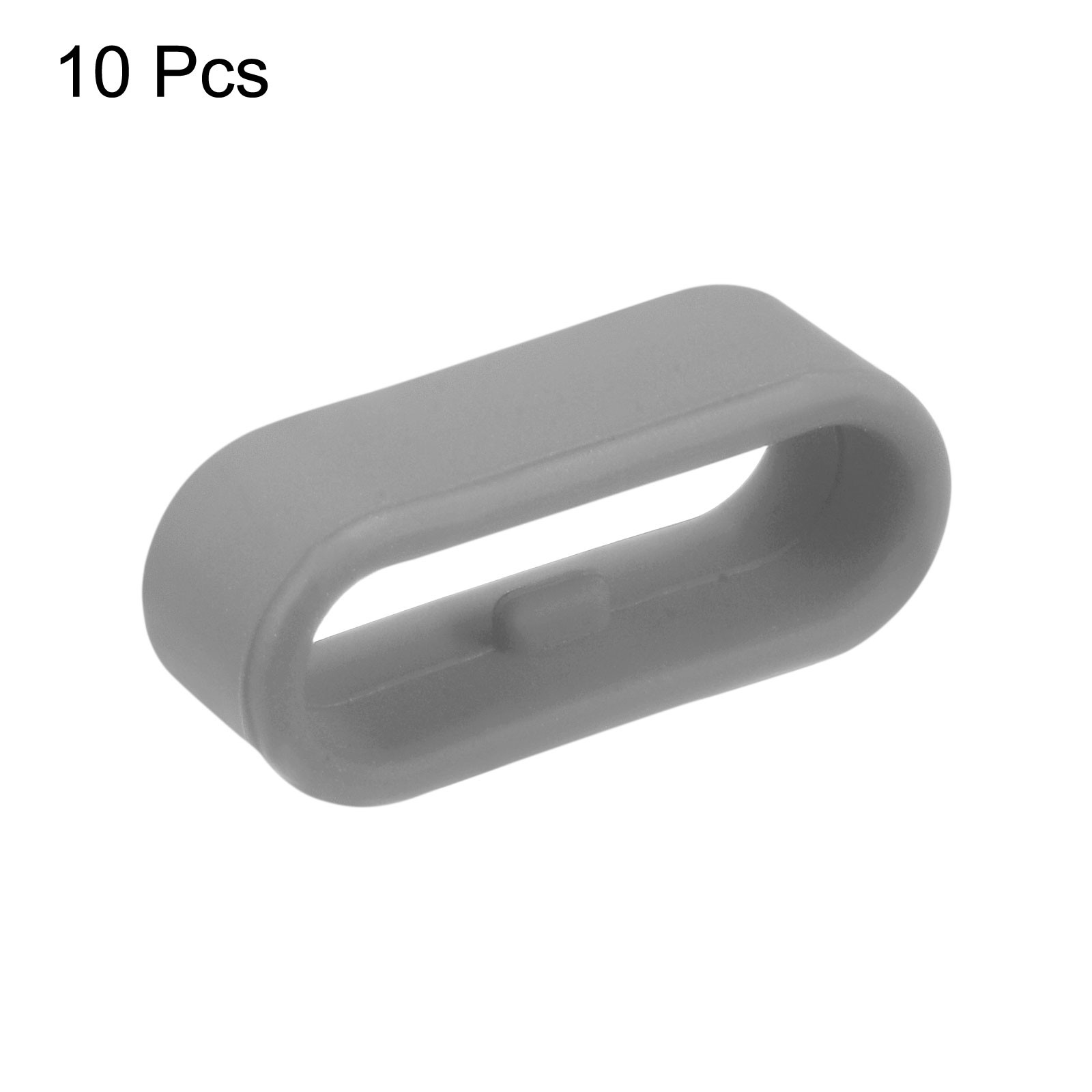 10Pcs Watch Band Strap Loops Silicone Fastener Rings for 18mm Band, Grey