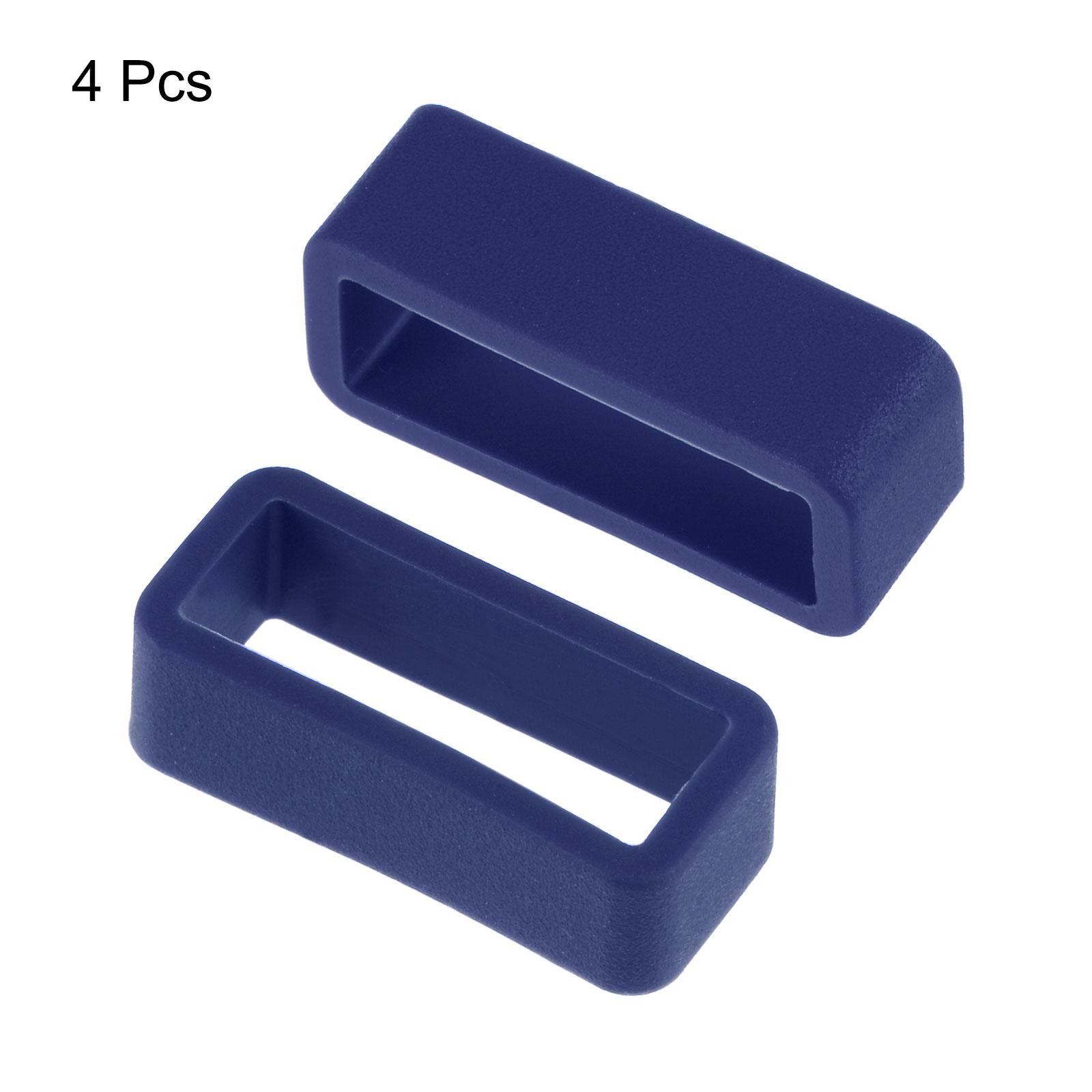 Watch Band Strap Loops Silicone for 18mm Width Watch Band, Deep Blue 4 Pcs