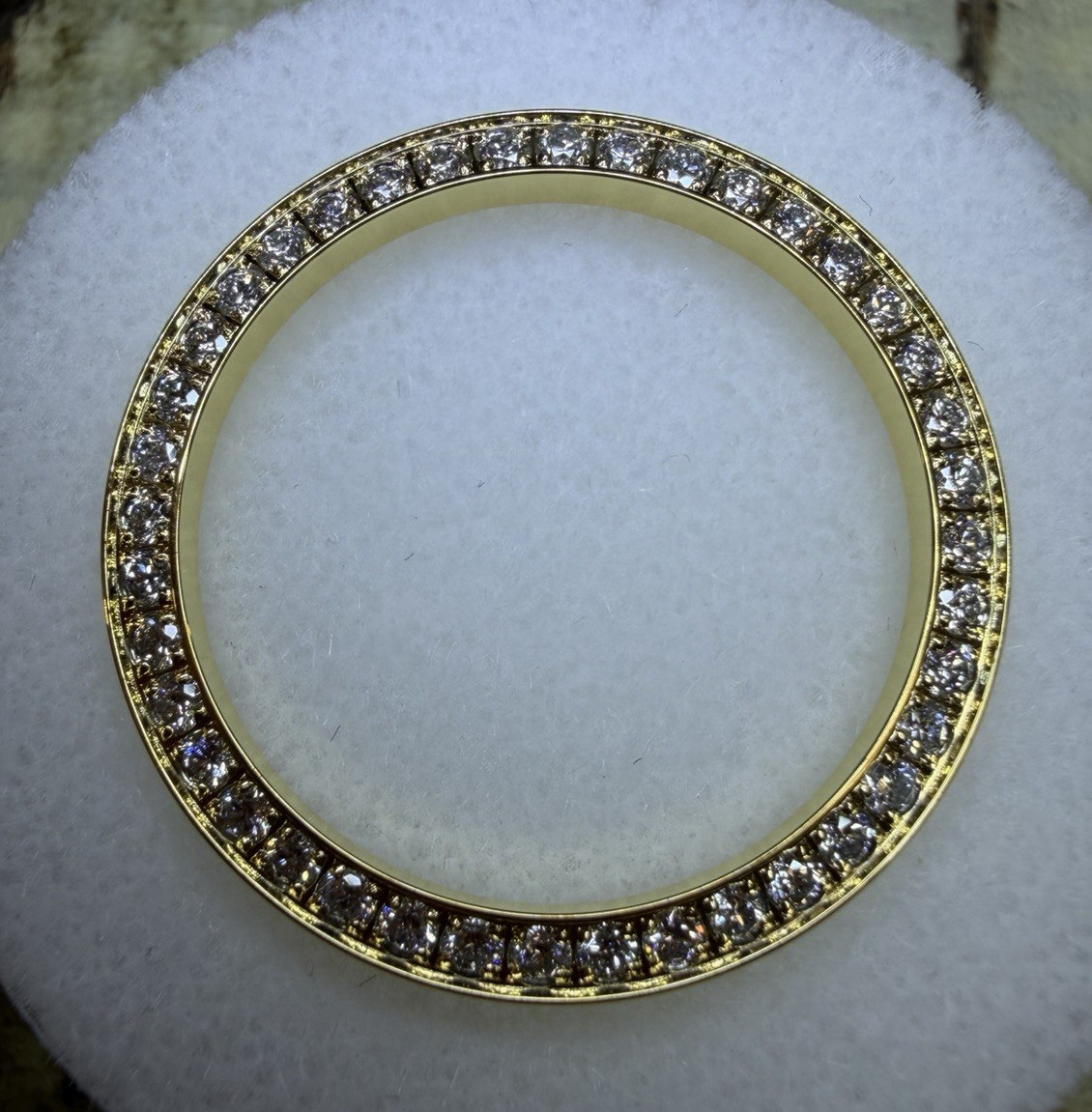26mm Custom Natural Diamond Watch Bezel – Stainless Steel 18K Gold Plated