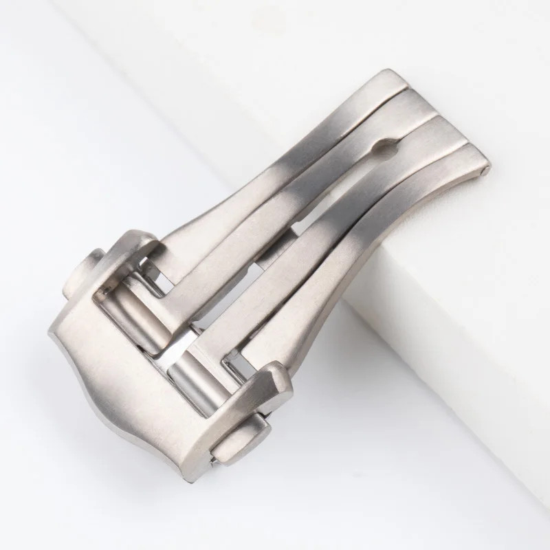 18mm Stainless Steel / Titanium Buckle Clasp For Omega Rubber Watch Strap