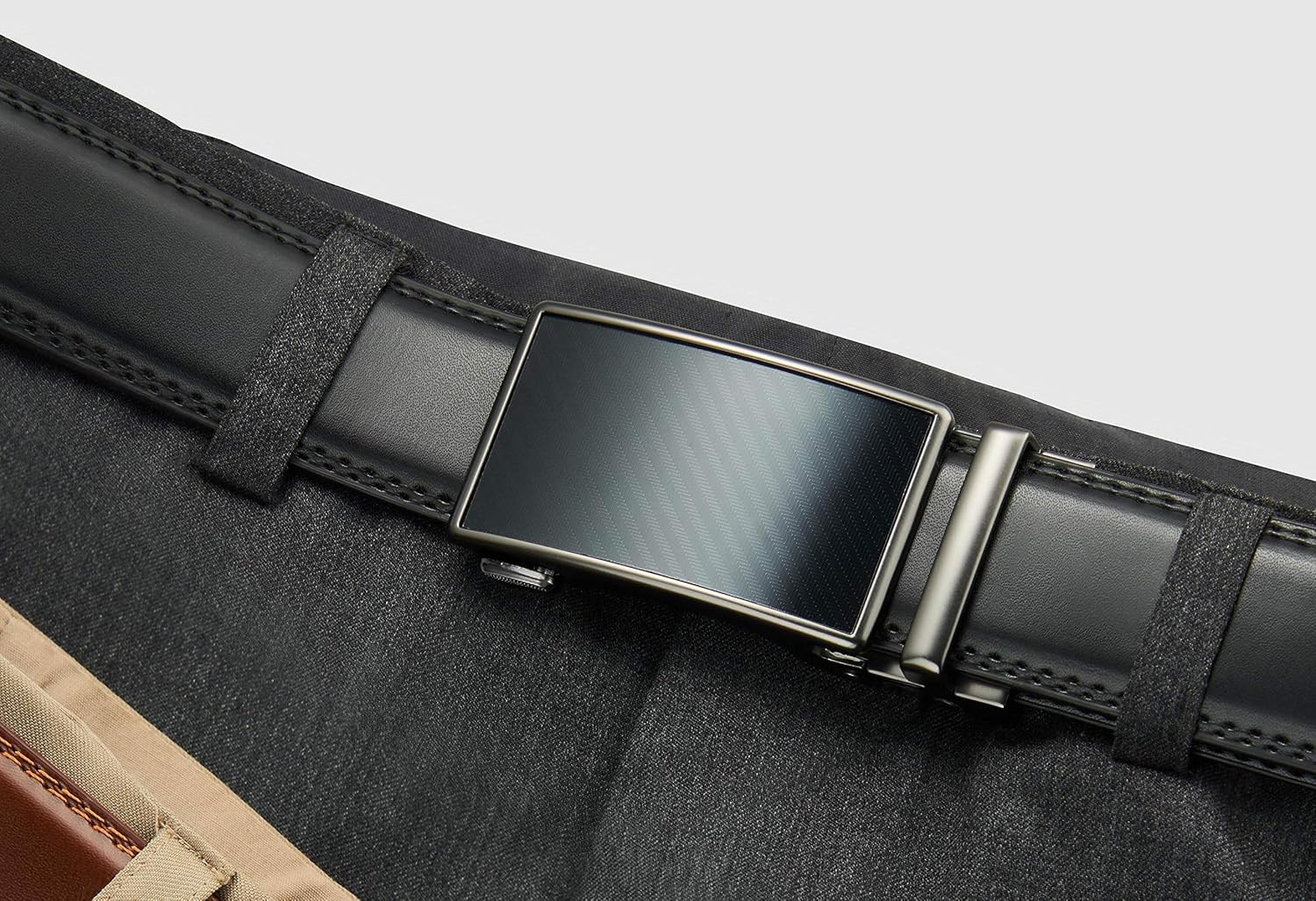 40mm Ratchet Belt Buckle Only for 1 3/8 Slide Belt Strap, Automatic Click Buckle