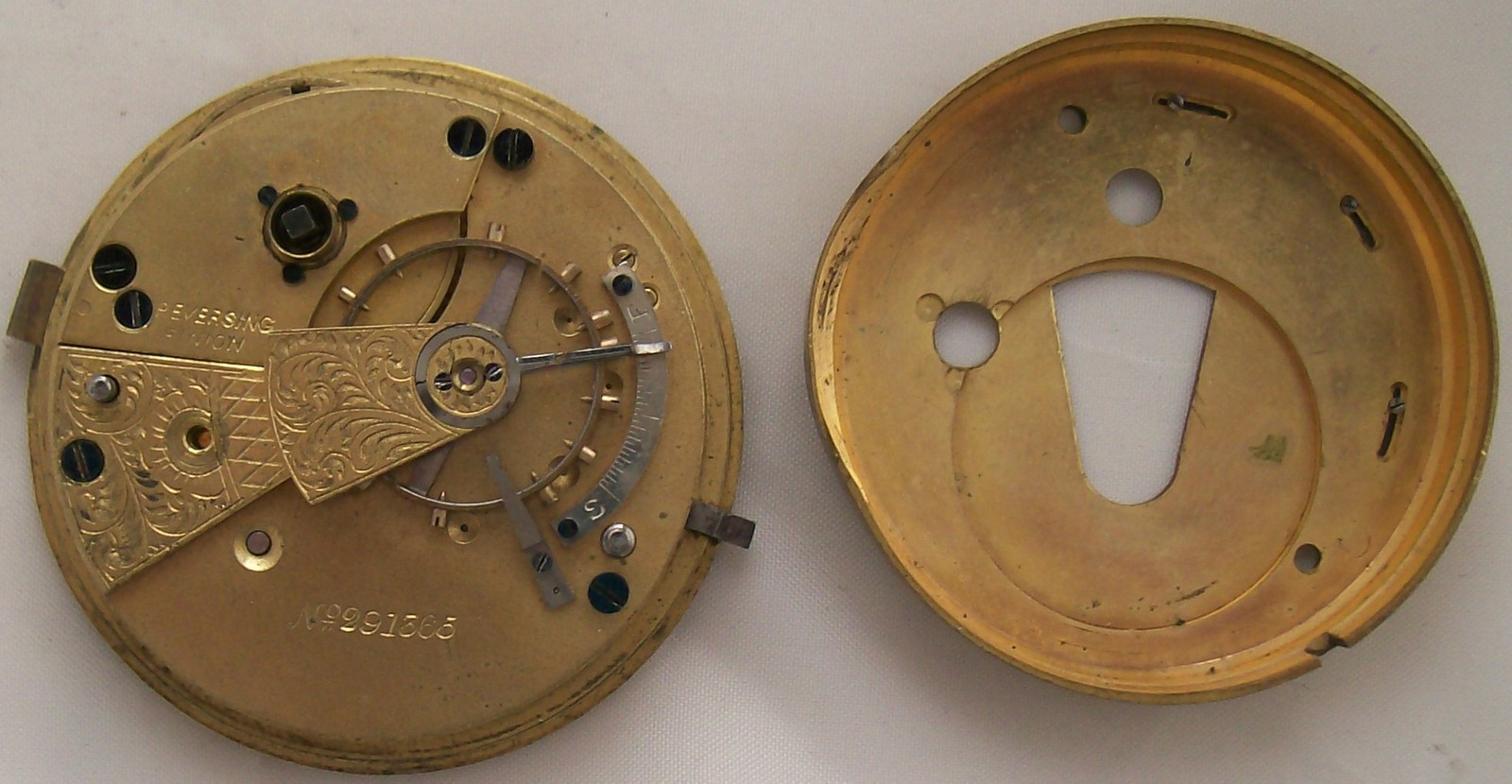 John Forrest London pocket watch movement & dial 45 mm. in diameter to restore