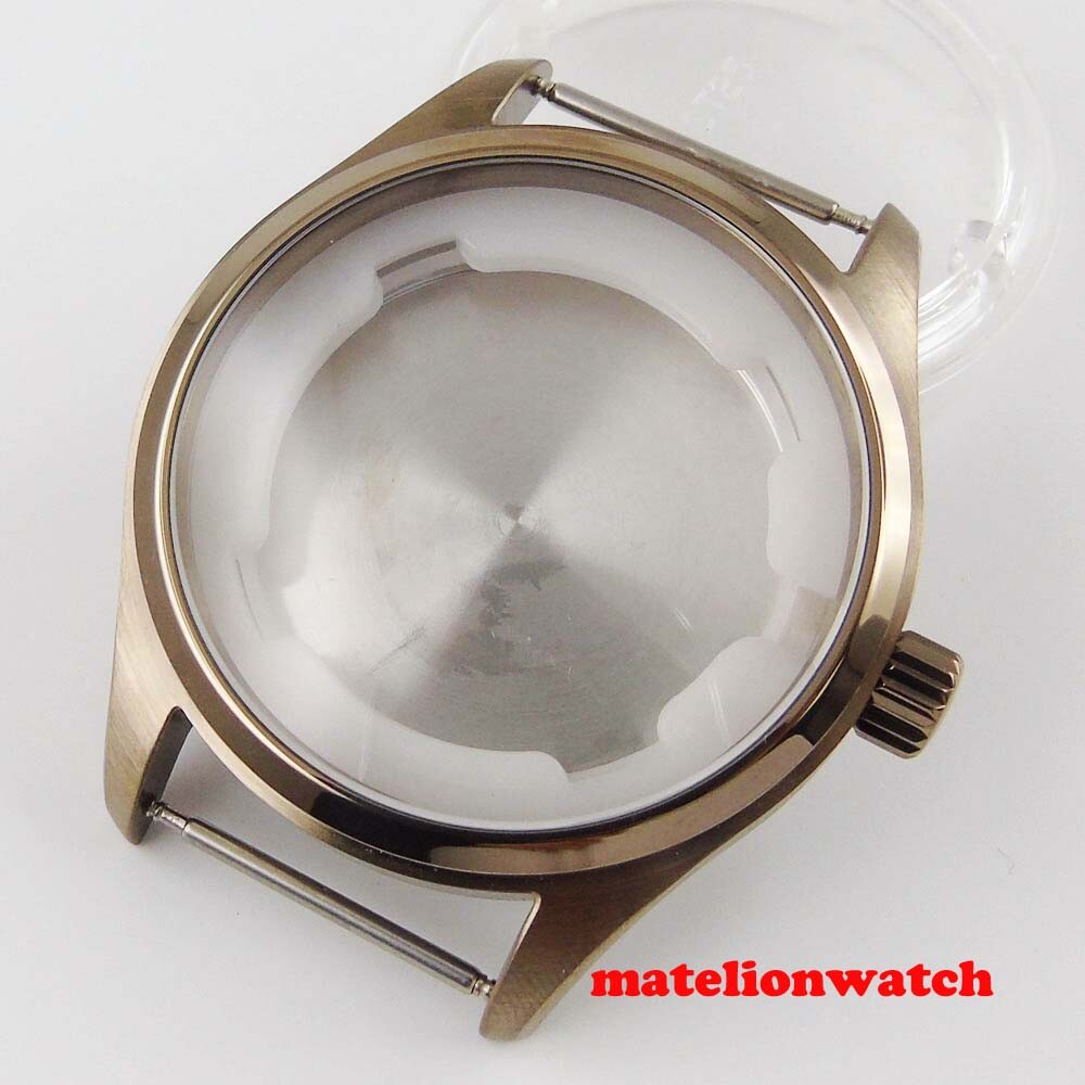 Fit For Automatic NH35 NH36 40mm Watch Case Parts Bronze Plated Stainless Steel