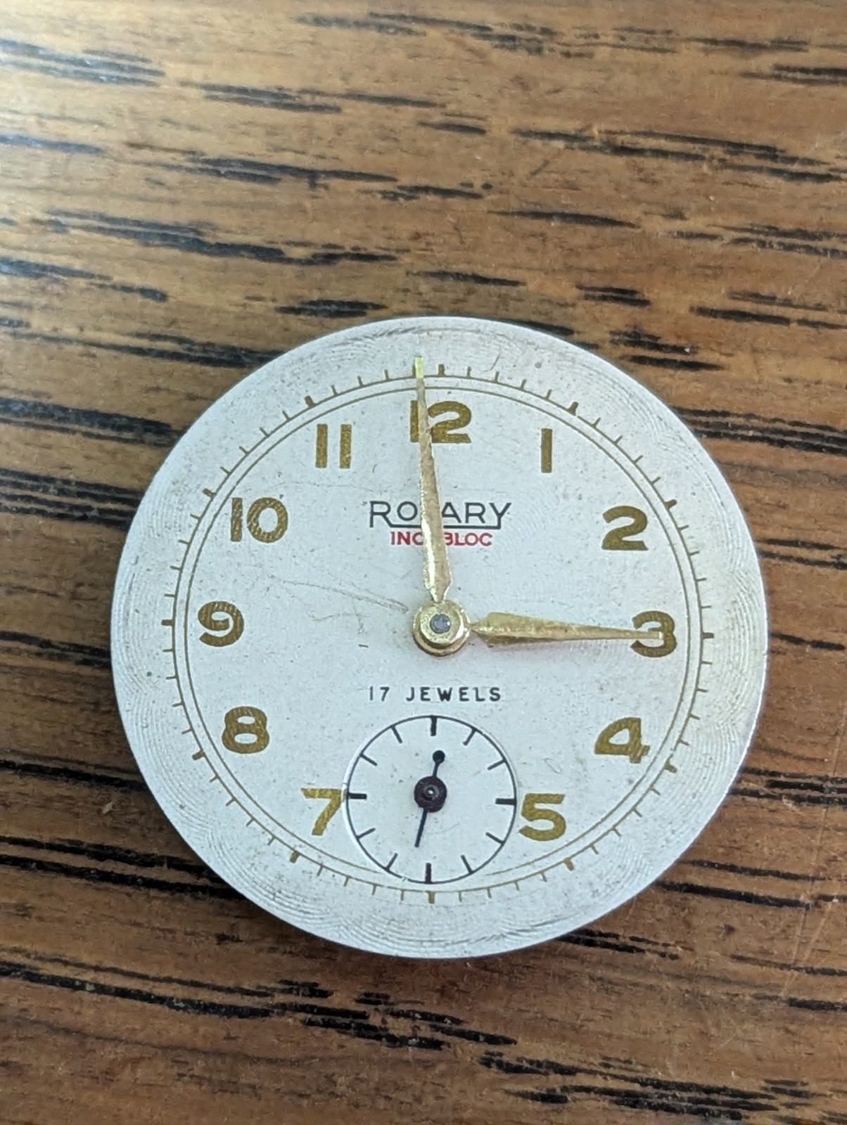 Rotary Watch Movement / Dial / Hands for Restoration, Good Balance #S89