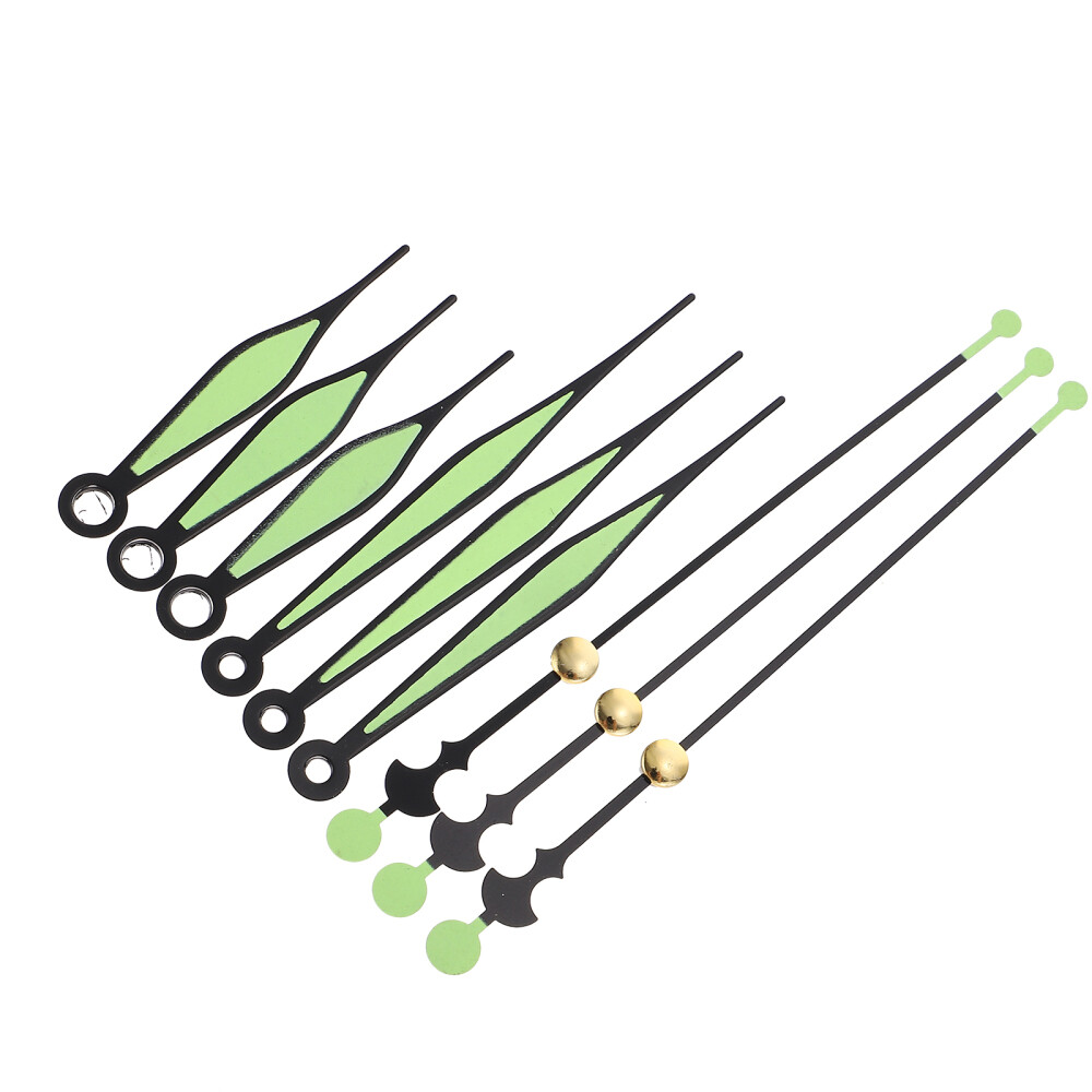 10 Sets Luminous Hands Wall Clock DIY Repair Kit Glow in the Dark Clock Hands