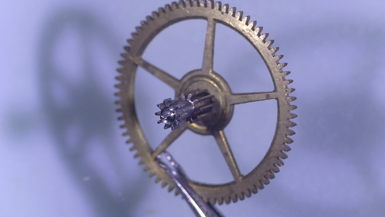 Landeron 24 Chronograph Watch Wheel 19″ Gold Tone Steel Brass Rod