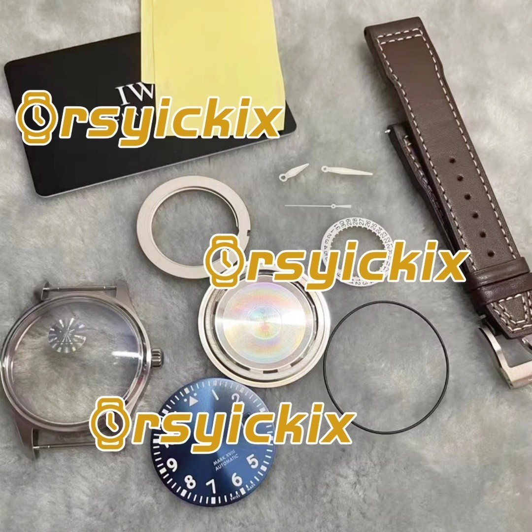 40mm Stainless Steel Watch Case + Leather Strap For Mark 18 2892 2824 Movement1-