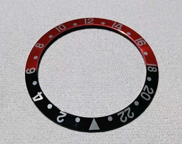 37.5mm Metal Bezel insert Red Black GMT For Rolex Sub 16610 16800 Seiko Mod Coke