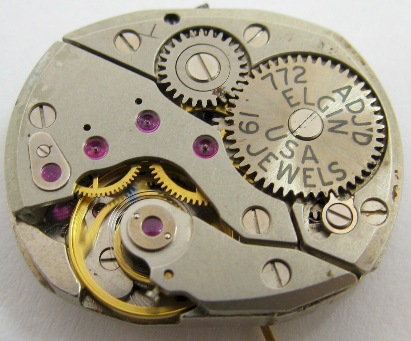 Elgin 772 19 jewels adj. watch movement for parts …