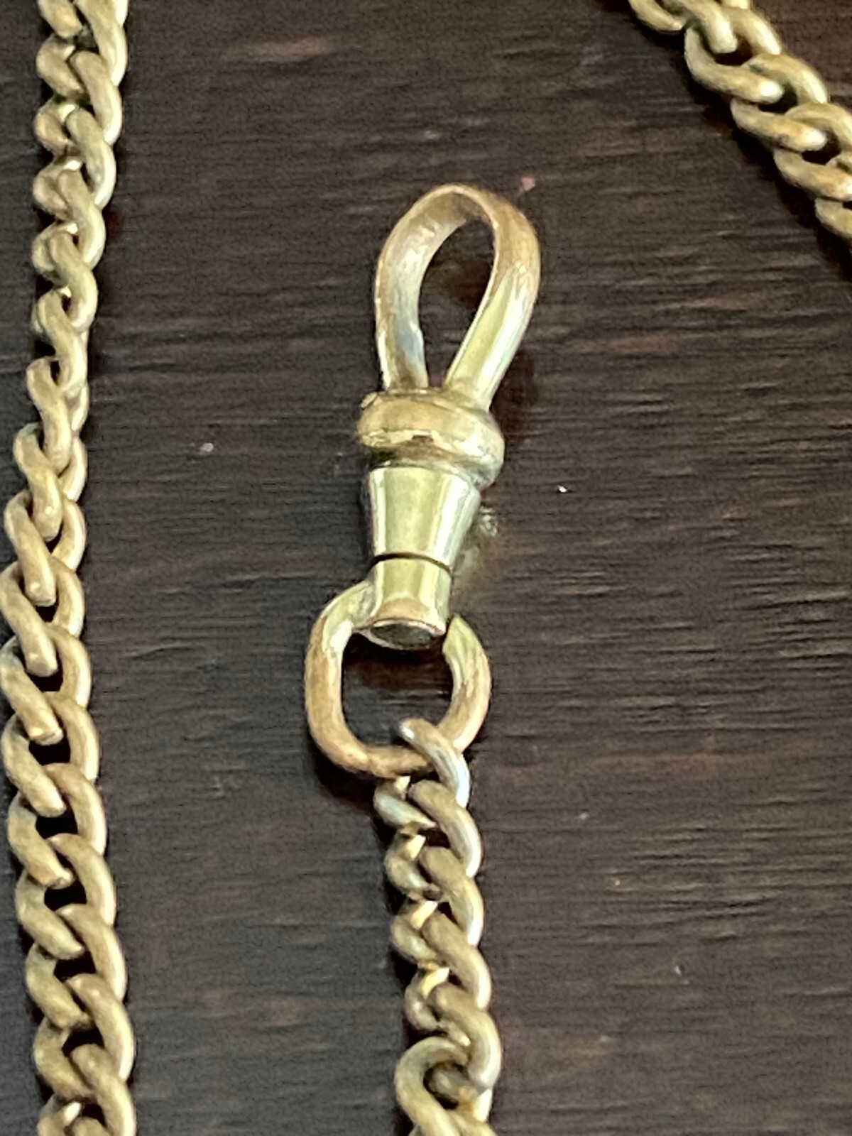 VINTAGE 14 INCH YELLOW GOLD FILLED POCKET WATCH CHAIN, 3.30MM WIDE CURB STYLE
