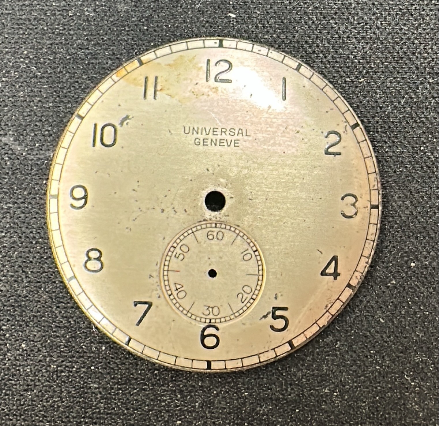Vintage Universal Geneve Wristwatch Dial out of an Estate for Restoration!